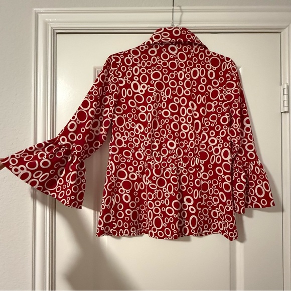 RETRO BUTTON DOWN BLOUSE SIZE SMALL - Picture 3 of 3